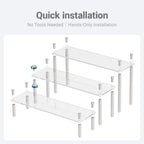 3 Pcs Acrylic Riser, Display Stand Clear Shelf for Cupcake Food Desserts Holder Cosmetic Products Tabletop Use and More (Large)