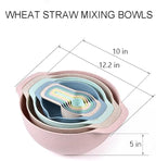 Plastic Mixing Bowls Set 8/10 PCS with Measuring Spoon, Colorful Serving Bowls for Kitchen, Ideal for Baking, Prepping, Nesting Bowls for Space Saving Storage (Soft Breeze)