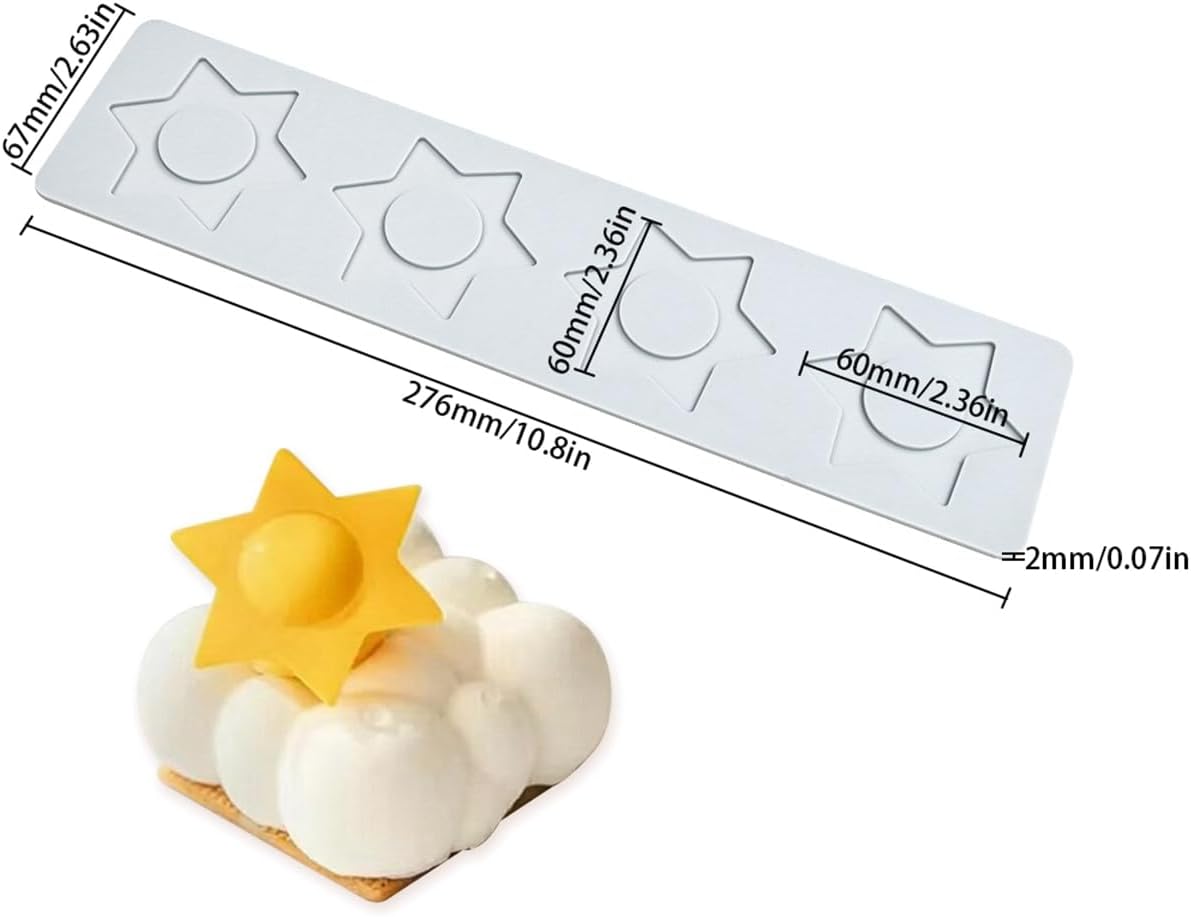 TUKE Star Lace Mat Silicone Mold For Chocolate Epoxy Resin Cake Topper Sugar Craft Baking Cake Lace Decoration Tool DIY Wedding (G_ Star)