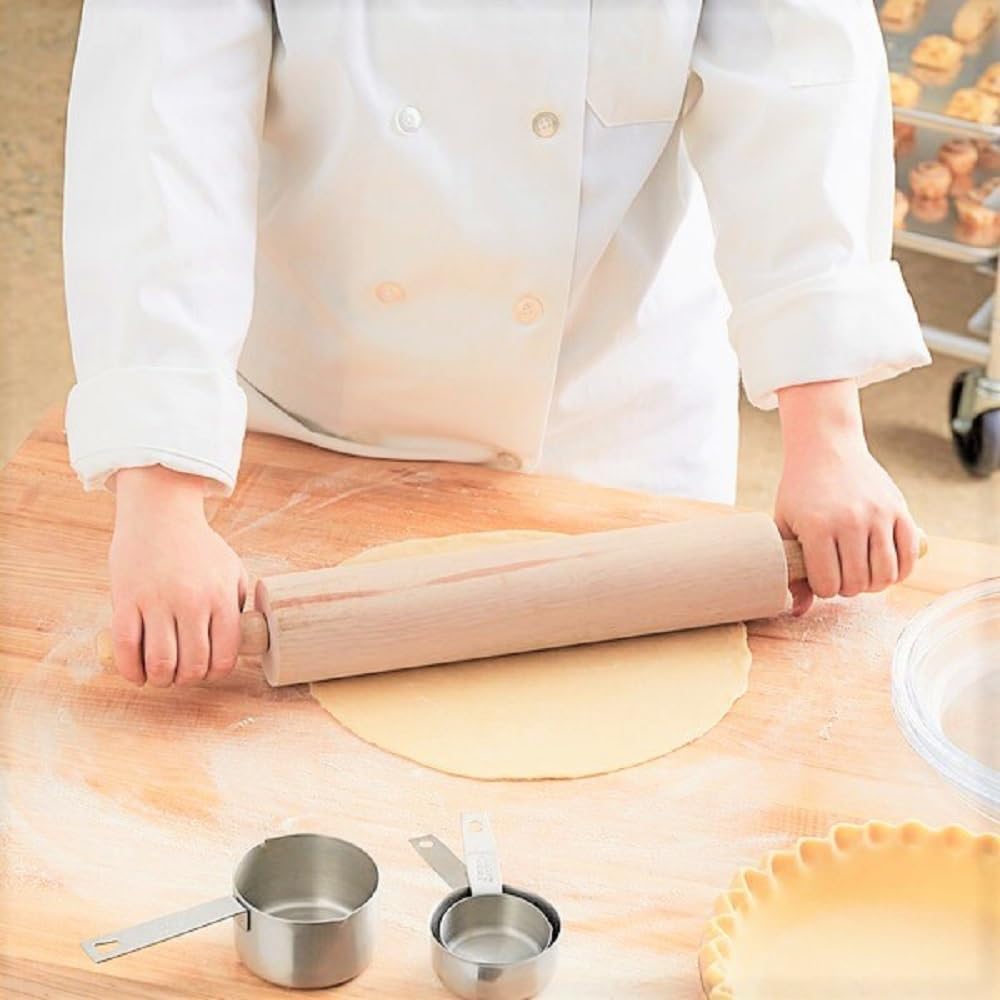 TrueCraftware- 13" Wooden Rolling Pin 3-1/4" Diameter- Wooden Roll Pin Dough Roller Classic Wood Rolling Pins for All Baking Needs for Fondant Pie Crust Cookie Pastry Dough Pastry Rolling Pin