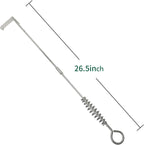 26.5" BBQ Ash Tool Poker Rake, Charcoal and Grill Cleaning Ash Tools for Big Green Egg, Kamado Joe and Other Charcoal Grills Corner Cleaner Accessories