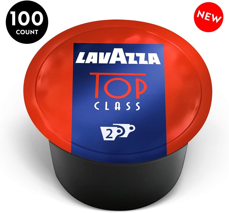 Lavazza Blue Top Class Double Shot Espresso Capsules, Arabica and Robusta Blend, Compatible with Lavazza Classy Machines (100 Capsules)