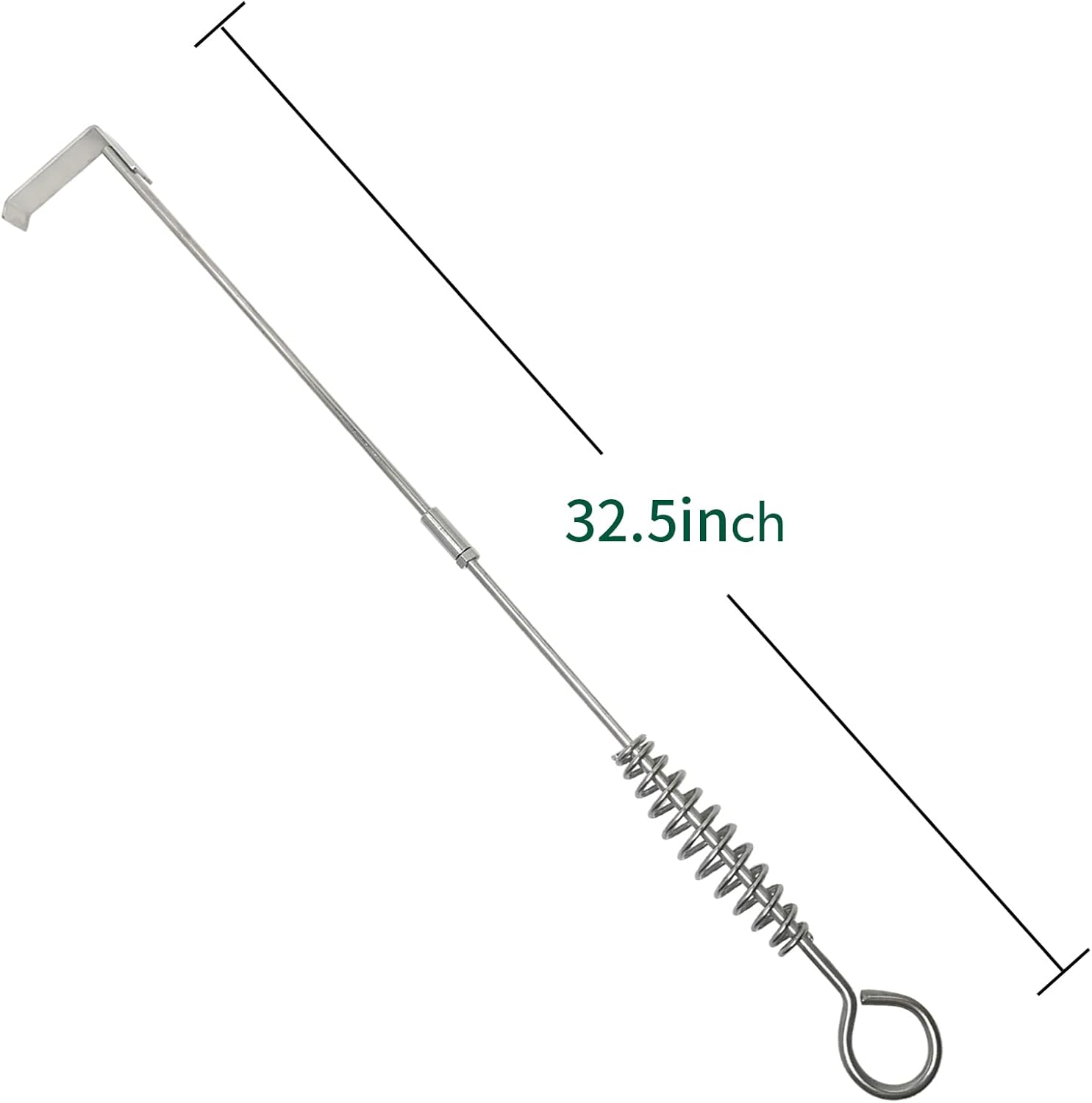 32.5" BBQ Ash Tool Poker Rake, Charcoal and Grill Cleaning Ash Tools for Big Green Egg, Kamado Joe and Other Charcoal Grills Corner Cleaner Accessories