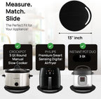 Ibyx Elegant Round Sliding Tray for Your Pressure Cooker, Air Fryer & Heavy Kitchen Appliances - Sturdy, Slides Easily from Under The Cabinet (Black, 13”)