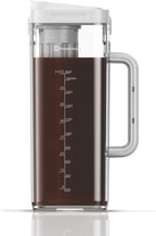 Maestri House Compact Cold Brew Coffee Maker, 64oz Iced Tea and Coffee Maker Brewer Space Saving Tritan Pitcher, 350 Mesh Filter, 100% Leak-Proof