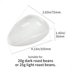 watchget Ceramic Coffee Dosing Cup & Tea Storage Tray, Single Dose Measuring Container for Coffee Beans & Loose Leaf Tea Dosing Vessel, White