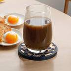 Absorbent Coasters for Drinks with Holder - 6packs, Silicone Coaster with Soft Felt Insert (4.3 inch Coasters with 4.5 inch Holder, Dual-Sided Flower -Themed Patterns)