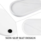 Koville 12"x6" Elegant White Marble Bathroom Tray, Natural Marble Vanity Trays for Home Decor, Stone Perfume Organizer Jewelry Dish for Dresser, Luxury Vanity Tray, Stone Storage Trays