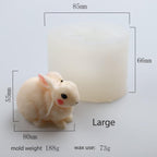 2 Pack Hairy Rabbit Silicone Mold for Candle, Resin, Soap - 3D Animal Decorative Mold for Candle Making