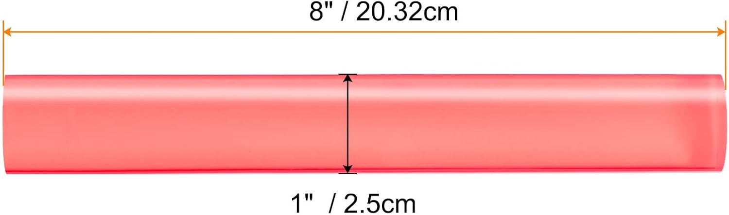 HARFINGTON Acrylic Clay Roller 8 Inch x 1 Inch Solid Non-Stick Plastic Round Tube Roller Polymer Clay Rod Fondant Rolling Pin for Shaping, Sculpting, Modeling DIY Crafts, Pink
