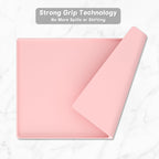 Rnivvi Silicone Coffee Mat, 16" x 24" Waterproof Raised Edge Coffee Bar Mats for Espresso Machine Station Accessories, Heat Resistant Dish Drying Pad for Kitchen Counter, Rubber Bar Decor Pad, Pink