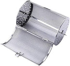 Falytemow Stainless Steel Rotisserie Grill Roaster Drum Oven Basket Oven Roast Baking Rotary for Peanut Dried Nut Coffee Beans BBQ (14 X 18cm)