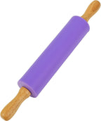 Koogel Rolling Pin for baking, 12 Inch Non-Stick Silicone Handle Rolling Pin for Kids Kitchen Activity