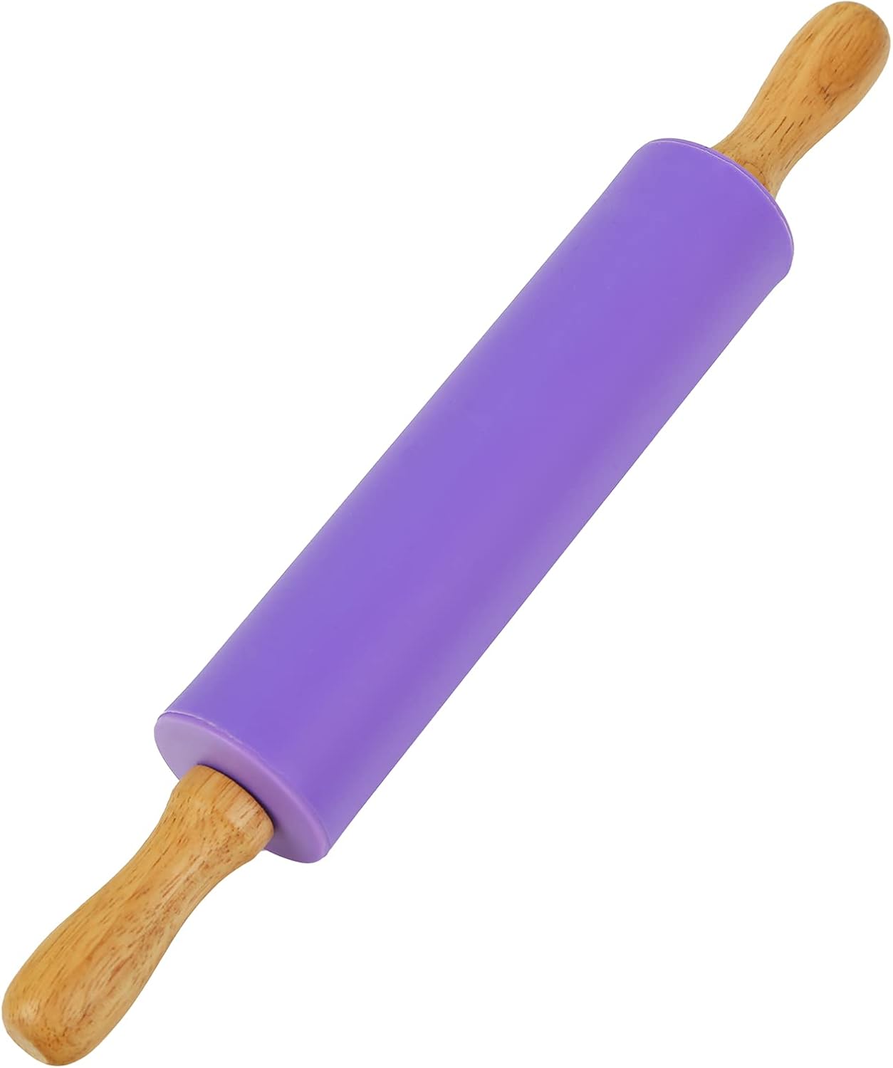 Koogel Rolling Pin for baking, 12 Inch Non-Stick Silicone Handle Rolling Pin for Kids Kitchen Activity