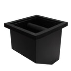 Espresso Coffee Ground Knock Box Chute, Built-in Desktop Waste Bucket, Stainless Steel Bottomless Knocking Residue Box (Trapezoid)