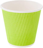 Restaurantware 8 Ounce Double Wall Disposable Coffee Cups, 500 Insulated Light Green Paper Tumblers, Ripple Wall Design, Lids Sold Separately for Hot Drinks like Tea, Hot Chocolate, and More