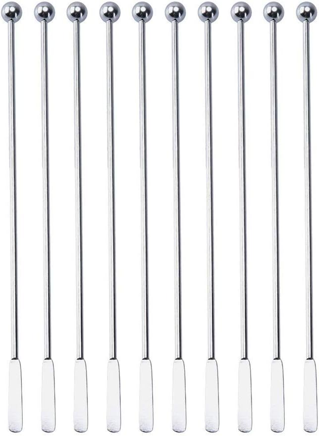 20 pcs Stainless Steel Coffee Beverage Stir Sticks Cocktail Stirrers Drink Swizzle Stick 7.4" Swizzle Stick Picks Tools