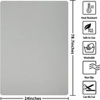 Silicone Mats for Kitchen Counter, Nonslip Silicone Mats for Crafts Countertop Protector Heat Resistant Mat (78.7” x 24” x 0.08”, Grey)