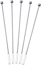 5 pcs Stainless Steel Coffee Beverage Stir Sticks Cocktail Stirrers Drink Swizzle Stick 7.4" Swizzle Stick Picks Tools