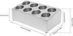 DYNAMI 8-Compartment Stainless Steel Utensil Holder,Commercial Perforated Silverware Holder,Cylinder Silverware Utensil Holder Flatware Organizer Countertop,for Restaurant Kitchen(8-Compartment)