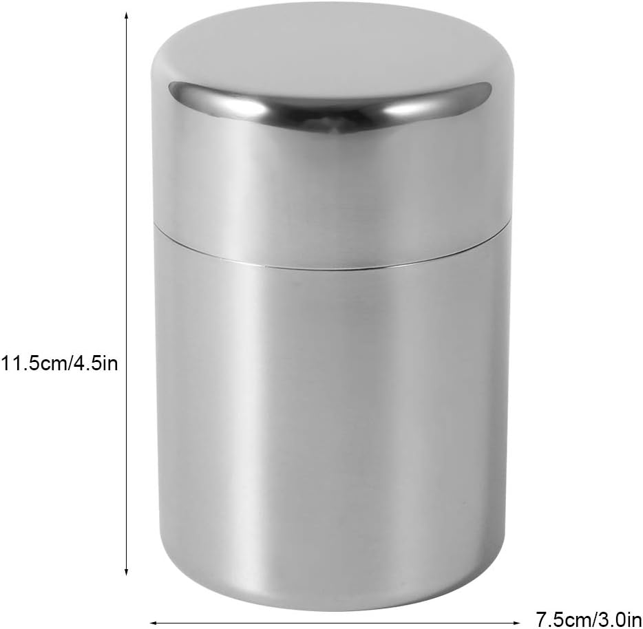 Tea Canister, Stainless Steel Tea Tins, Textured Tea/Coffee/Sugar Canisters, Canister Home Kitchen Canisters for Tea Coffee Sugar Storage(s)