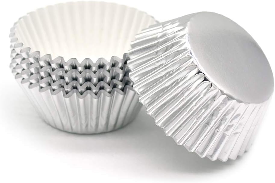 Standard Silver Foil Cupcake Liners Muffin Baking Cups for Party and More, 100-Count