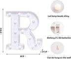 Foaky LED Letter Lights Sign Marquee Light Up Letters Sign for Night Light Wedding/Birthday Party Battery Powered Christmas Lamp Home Bar Decoration(R)