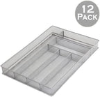 YBM HOME Stainless Steel Silverware Tray Organizer for Kitchen Utensils, In-Drawer Cutlery Tray Mesh Utensil Drawer Organizer with 6 Compartments for Kitchen and Office, 12-Pack