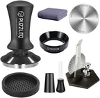 51mm Espresso Accessories Kit, Spring Loaded Calibrated Tamper,mat，WDT Tool，Dosing Funnel，Puck Screen kit，Basket Removal Tool ，Cleaning ClothSet， Fits Espresso Coffee Machines and 51 mm Portafilters