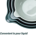 BoxedHome 4 Pack Nesting Mixing Bowl with Pour Spout and Handle, BPA free Microwave & Dishwasher Safe(Green, 4 Pack with Handle)