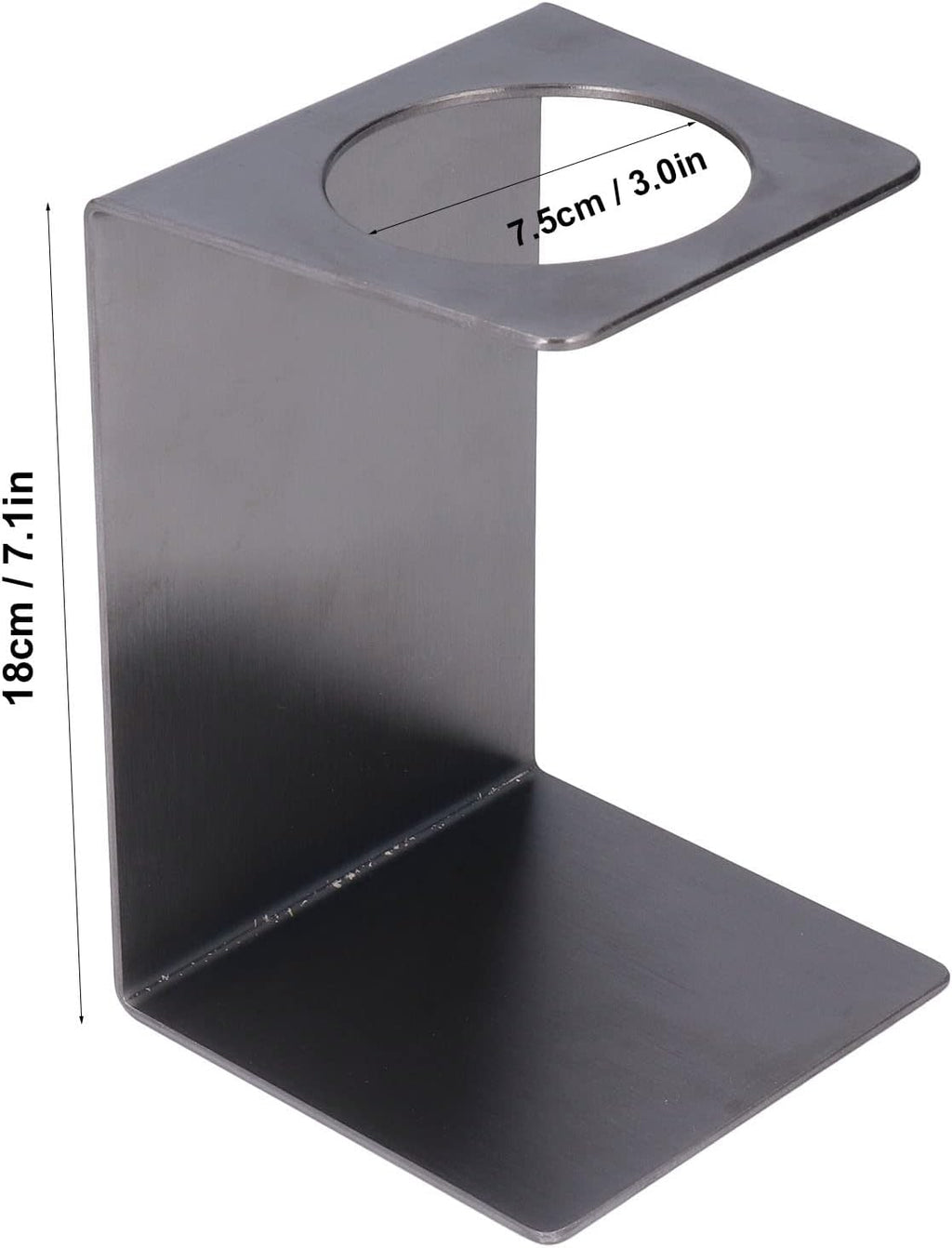 Pour over Coffee Dripper Stand, Filter Cup Holder, Samll Size Light Durable Stainless Steel Reusable Pour over Coffee Dripper Stand for Cone Filters(Black)