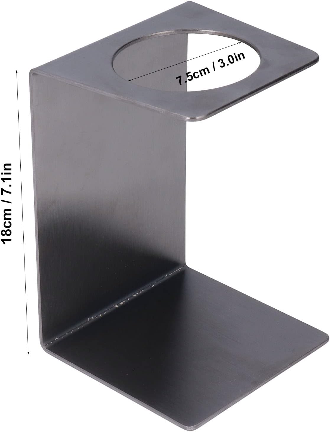 Pour over Coffee Dripper Stand, Filter Cup Holder, Samll Size Light Durable Stainless Steel Reusable Pour over Coffee Dripper Stand for Cone Filters(Black)