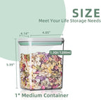 Ankou Pop Airtight Food Storage Containers with Lids- 3 Pcs Stackable One Button Opening Food Containers, Kitchen Pantry Storage Containers for Snacks Candy Salt Herbs Spices BPA-Free (1.2 QT * 3)