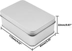 Metal Empty Boxes, Tin Boxes with Lid,Small Silver Tin Boxes,Stackable Organizer Containers,8PCS Storage Tin for Home Outdoor Active Storage Containers