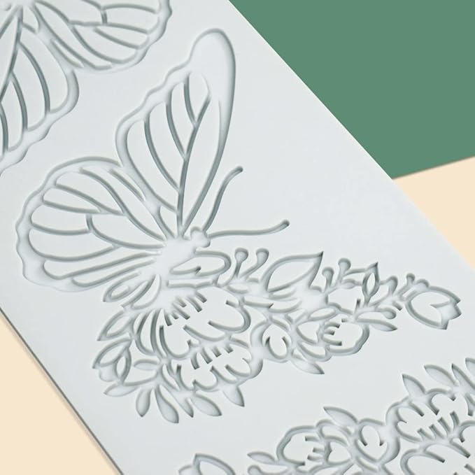 Hollow Leaf Silicone Mold Chocolate Candy 3D Hollow Leaf Candy Mold Food Cooking Meals Decorations Fondant Mold Polymer Clay Molds (Butteryfly L_11.24x3.6x0.12inch)