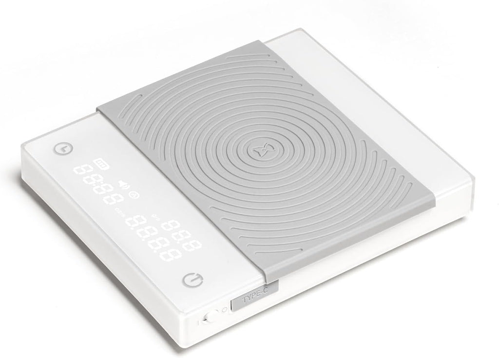 TIMEMORE Coffee Scale Basic 2.0 Electronic Espresso White Scale with Water Flow Rate and Timer Function, Free Switching of Ounce/kg Units, Digital Scale for Kitchen/Baking/Cooking