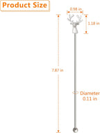 Swizzle Sticks,5 Pcs Stainless Steel Reusable Deer Head Shape Cocktail Stirrer Coffee Beverage Stir Sticks for Cocktail, Whiskey, Hot Cocoa, Creamer (Silver)