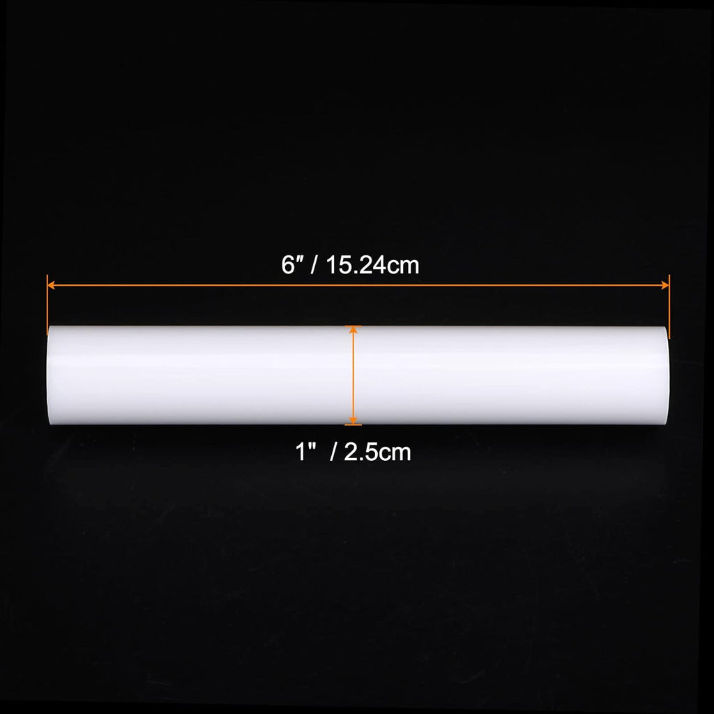 HARFINGTON Acrylic Clay Roller 6 Inch x 1 Inch Solid Non-Stick Plastic Round Tube Roller Polymer Clay Rod Fondant Rolling Pin for Shaping, Sculpting, Modeling DIY Crafts, White