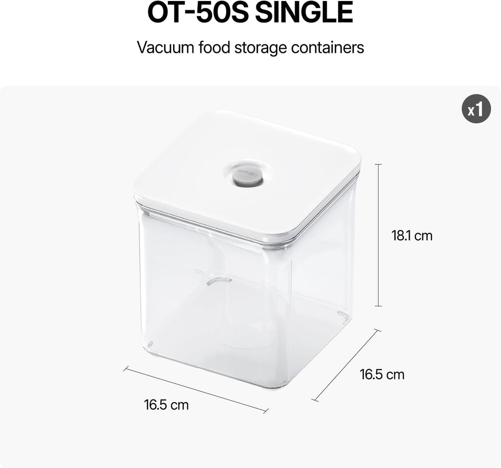 Premium Airtight Food Storage Containers, 3.28qt 1 Piece, Smart One-Click Seal Lid, No Hinges, Patented Double Silicone Lining, 100% Leak Proof, BPA-FREE, Dishwasher, Microwave Safe