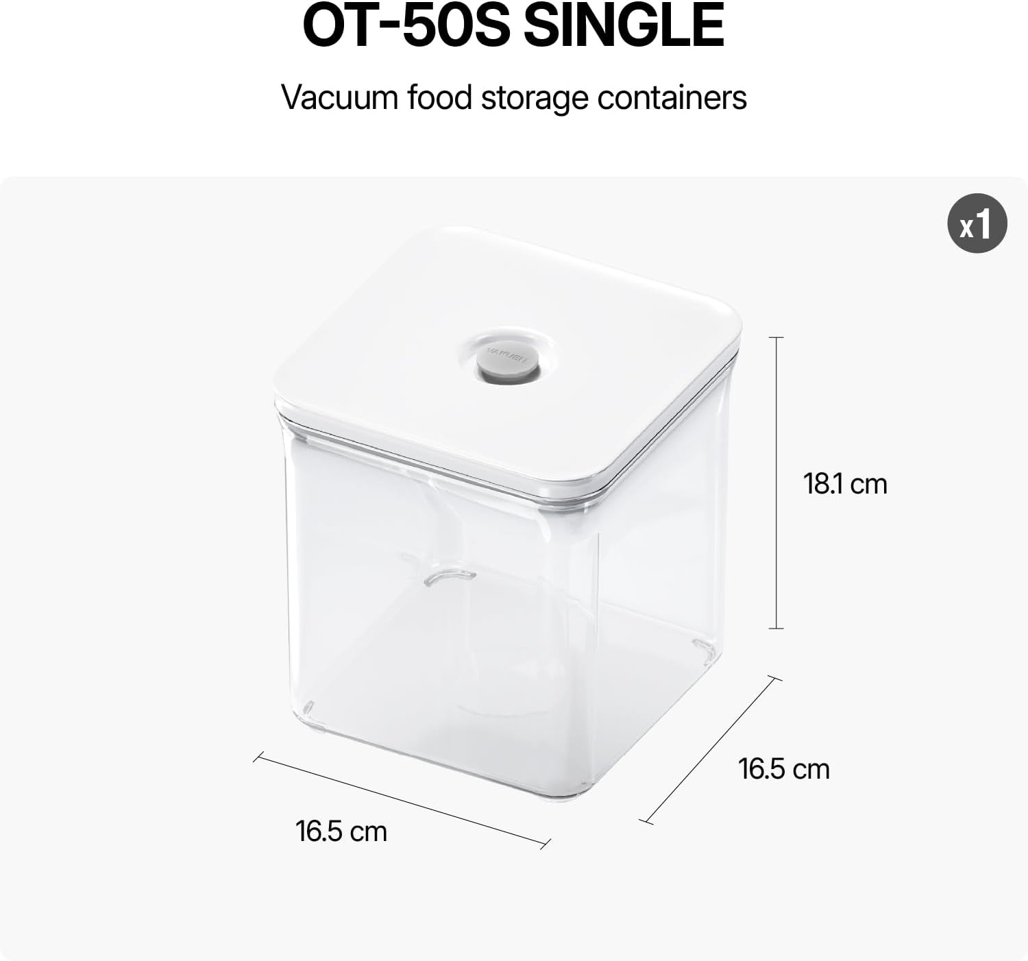 Premium Airtight Food Storage Containers, 3.28qt 1 Piece, Smart One-Click Seal Lid, No Hinges, Patented Double Silicone Lining, 100% Leak Proof, BPA-FREE, Dishwasher, Microwave Safe