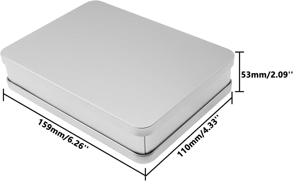 Metal Empty Boxes, Tin Boxes with Lid,Small Silver Tin Boxes,Stackable Organizer Containers,4PCS Storage Tin for Home Outdoor Active Storage Containers