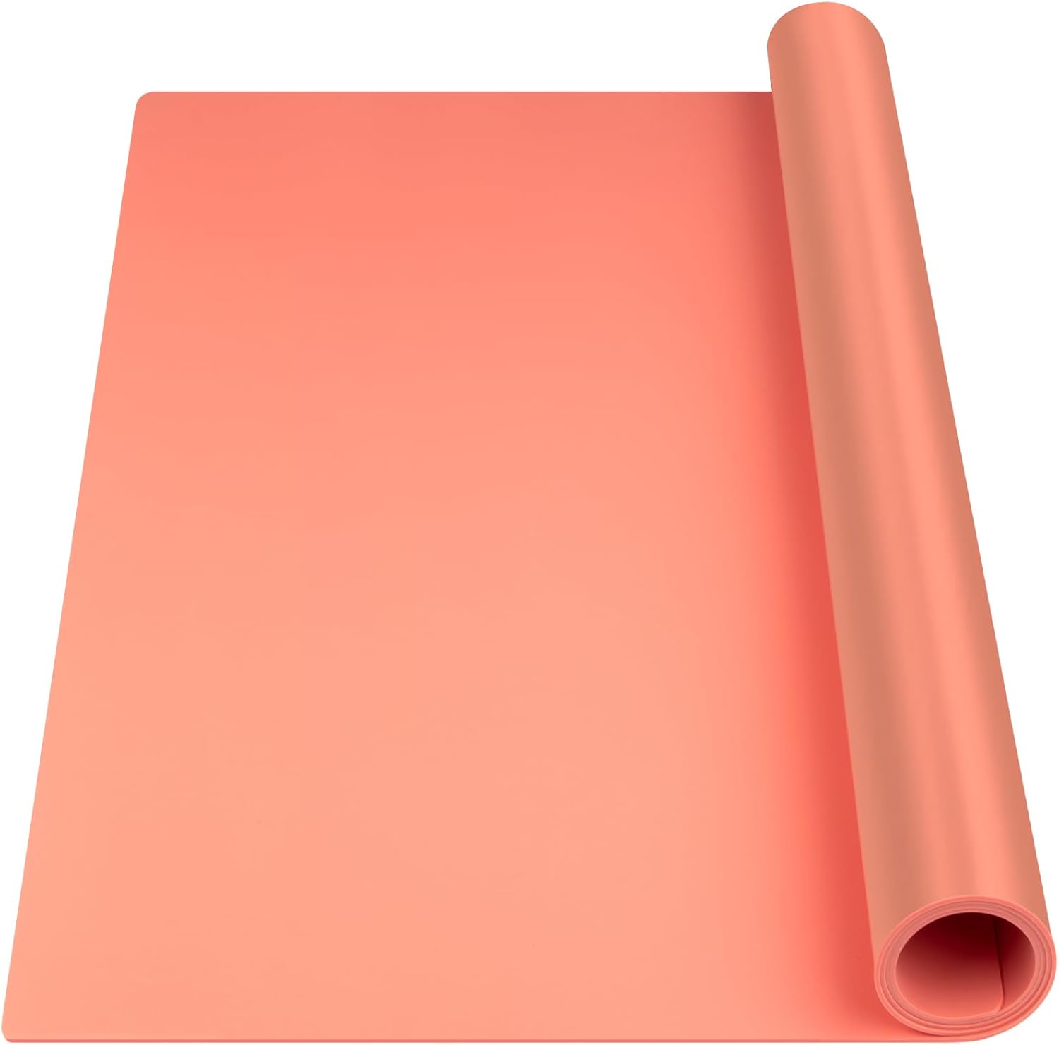 Silicone Mats for Kitchen Counter, Nonslip Silicone Mats for Crafts Countertop Protector Heat Resistant Mat (78.7” x 24” x 0.08”, Coral)