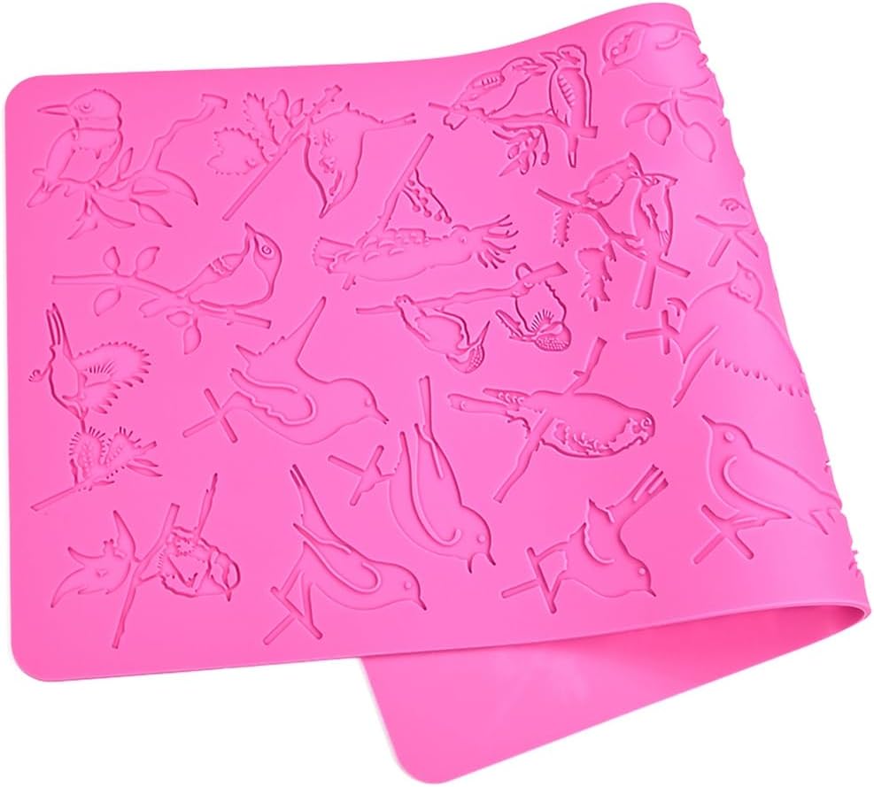 mostsom Silicone Mold 3D Hollow Out Lace Mold Kitchen Lace Emboss Mat Magpie Bird Silicone Fondant Cake Decorating Chocolate Sugarcraft Moulds (A_ Magpie Bird)