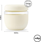 W&P Porter Seal Tight Glass Lunch Bowl Container w/ Lid | Cream 24 Ounces | Leak & Spill Proof, Soup & Stew Food Storage, Meal Prep, Airtight, Microwave and Dishwasher Safe, BPA-Free