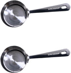 Honey Bear Kitchen 1/3 Cup 80 ml Leave-in Measuring Scoop Cups, Polished Stainless Steel (Set of 2)