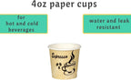 Smygoods Disposable Coffee Cups, To Go Paper Hot Cups, Classic Design (4 OZ, 100 Count) For Hot Beverages, Coffee, Tea, Espresso, Cocoa - Vasos Para Cafe