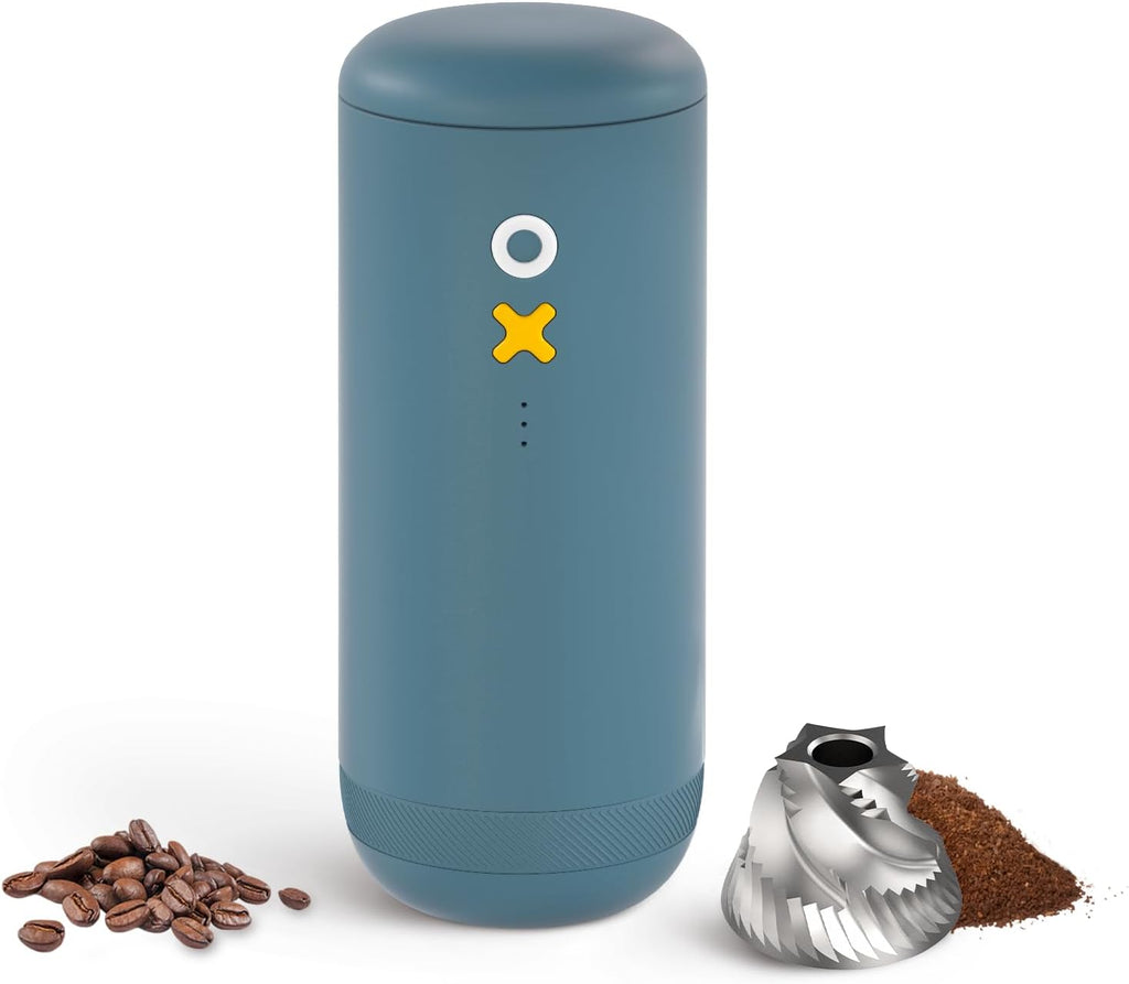 Nuttii Burr Coffee Grinder – Electric, Portable, Small, Quiet Adjustable Mini Conical Burr Coffee Bean Mill, 20 Grind Settings for Espresso, Pour-Over, French Press Moka,for Home Use (Navy Blue)
