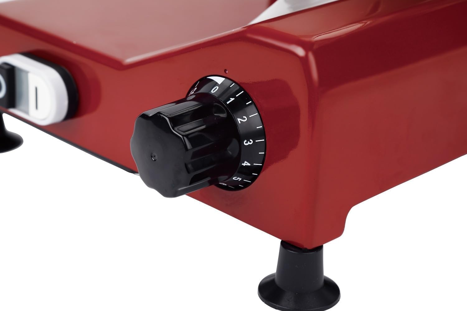 10" Premium Chromium-plated Steel Blade Electric Deli Meat Cheese Food Slicer with Serving Plate Commercial and for Home use 240W Classic Red