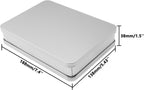 Metal Empty Boxes, Tin Boxes with Lid,Small Silver Tin Boxes,Stackable Organizer Containers,4PCS Storage Tin for Home Outdoor Active Storage Containers