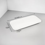 Serving Platters Set of 4, Rectangular Serving Plates, Serving Trays for Entertaining Party, Microwave,Oven,Dishwasher Safe,Kitchen Dinnerware, White 12.4 Inch